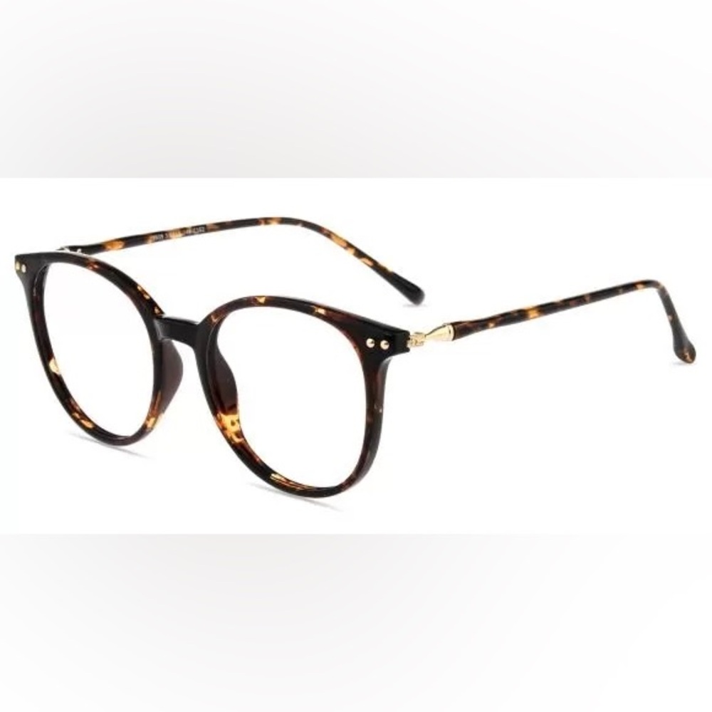 Women's Tortoiseshell Round Frame Glasses - Classic Brown